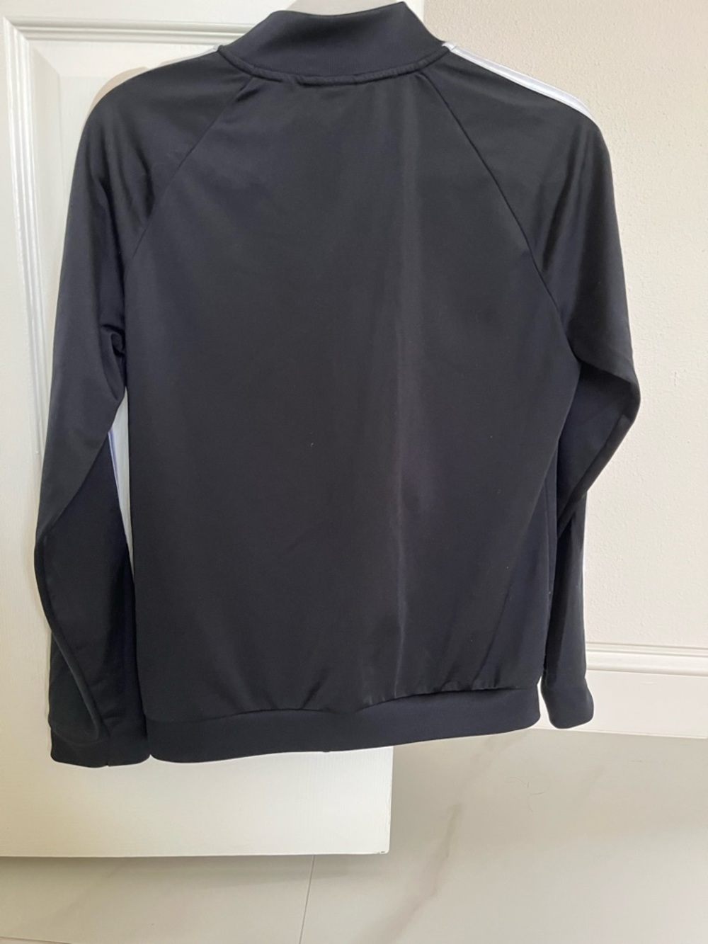 adidas Black Track Jacket with White 3-Stripes size M - Picture 4 of 7
